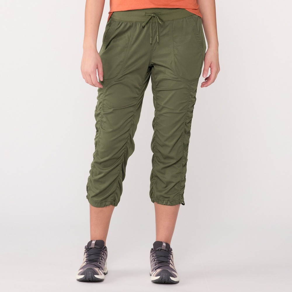 The North Face Aphrodite 2.0 Capri Pants Olive Green Womens Large Hiking Jogger